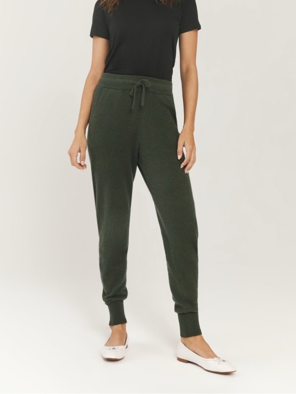 Something Navy Nellie Cashmere Joggers Army Green Size Small Loungewear Cozy